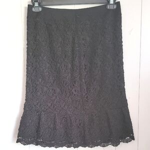 White House Black Market Black Lace Skirt, Size 6